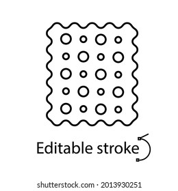 Patterned fabric outline icon. Material feature. Textile industry. Customizable linear contour symbol. Editable stroke. Isolated vector stock illustration