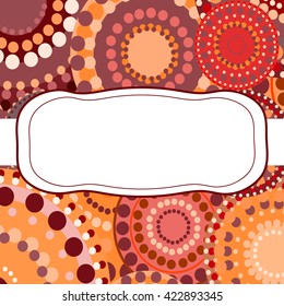 Patterned frame background invitation circular ornament red