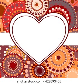 Patterned frame background invitation circular ornament red
