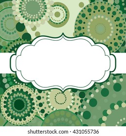 Patterned frame background invitation circular ornament green 