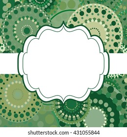 Patterned frame background invitation circular ornament green 