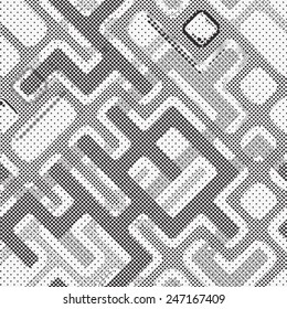 Patterned frame of the points in the form of square tiles