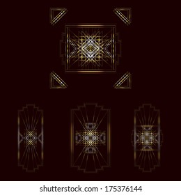 patterned a geometrical ornament vector art deco on a dark background