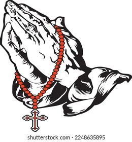 patterned hand rosary vector view