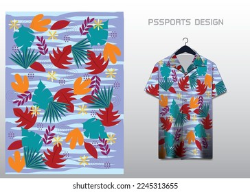 Patterned Hawaiian shirt vector background image For making backgrounds for aloha shirt wallpaper or various backdrops.