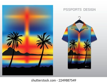 Patterned Hawaiian shirt vector background image For making backgrounds for aloha shirt wallpaper or various backdrops.