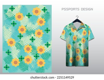 Patterned Hawaiian shirt vector background image For making backgrounds for aloha shirt wallpaper or various backdrops.