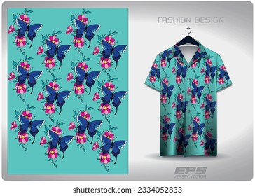 Patterned Hawaiian shirt vector background image For making backgrounds for aloha shirt wallpaper or various backdrops.