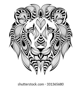 Patterned Colored Head Lion African Indian Stock Vector (Royalty Free ...