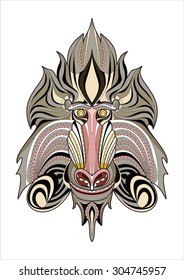 Patterned head of the monkey