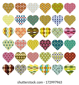 patterned hearts