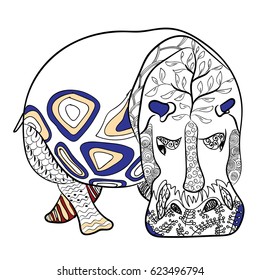 Patterned hippopotamus