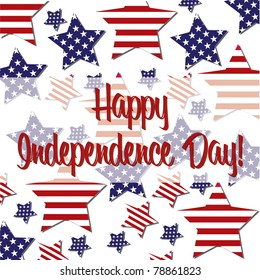 Patterned Independence Day star card in vector format.