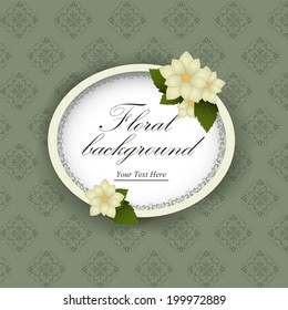Patterned label on vintage background.