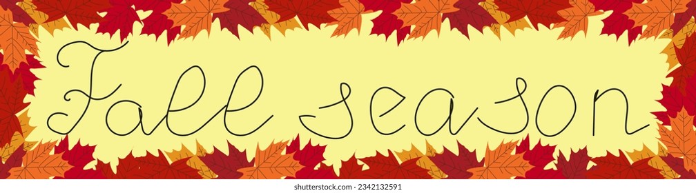 Marco de arce estampado - grabado otoñal - Temporada otoño - vector. Colores de otoño