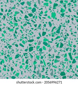 Patterned mosaics stone floors and terrazzo tiles. Different colored chips from stone, glass, marble and granite. Kitchen and bathtubs surfaces print. Seamless pattern in vibrant colors.