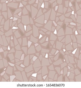 Patterned mosaics stone and terrazzo tiles. Different colored chips  from recycled glass, stone, marble, quartz and granite. Outdoor surface furniture. vintage seamless pattern  in grey colour.