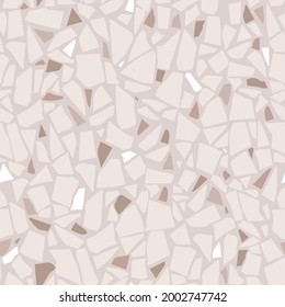 Patterned mosaics stone and terrazzo tiles. Different colored chips  from recycled glass, stone, marble, quartz and granite. Outdoor surface furniture. vintage seamless pattern  in pastel color.