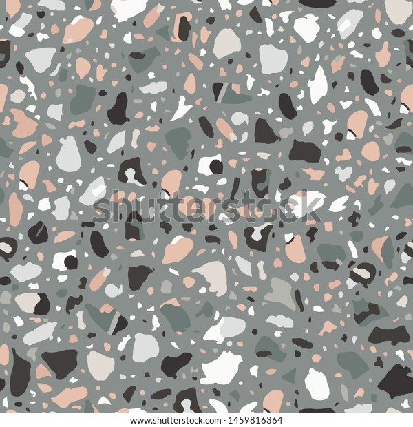 Patterned Mosaics Stone Terrazzo Tiles Different Stock Vector