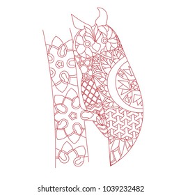 Patterned owl zentangle style