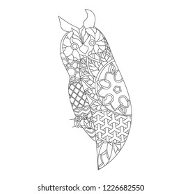 Patterned owl zentangle style