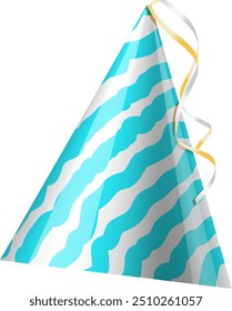 Patterned party hat. Realistic festive paper cap