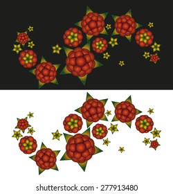 patterned pinstripe with a branch raspberries