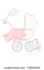 The patterned pram stroller with