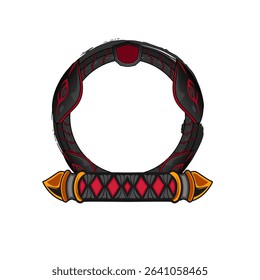 patterned round vector icon with a handle underneath, great for frames
