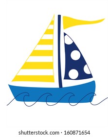 patterned sail boat