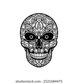The patterned skull design is suitable for making decorations or tattoos
