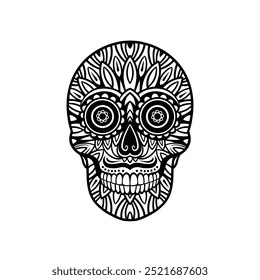 The patterned skull design is suitable for making decorations or tattoos