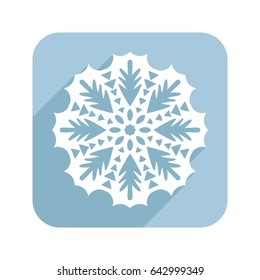 Patterned snowflake, lace doily. Flat illustration for design