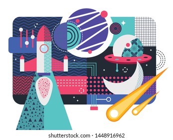 Patterned space stuff vector art