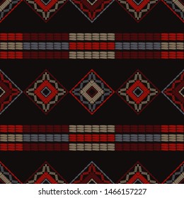 Patterned squares. Ethnic boho seamless pattern. Patchwork texture. Weaving. Traditional ornament. Tribal pattern. Folk motif. Can be used for wallpaper, textile, wrapping, web.