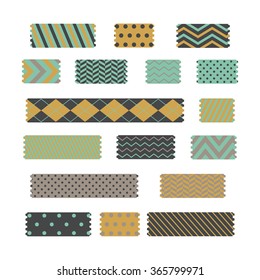 patterned tapes set. vector illustration