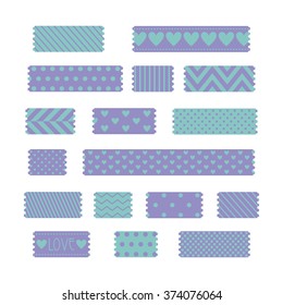 patterned tapes set. vector illustration