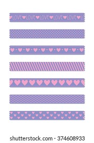 patterned tapes set. vector illustration