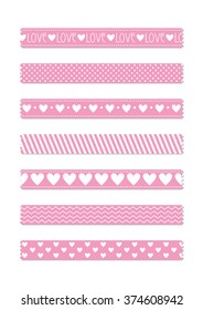 patterned tapes set. vector illustration
