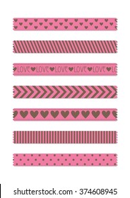 patterned tapes set. vector illustration
