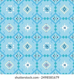 Patterned tiles or curtains in light blue, pastel tones. Suitable for bright, warm home decoration.