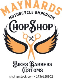 Patterned vector design of biker cafe