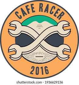 Patterned vector design of biker cafe