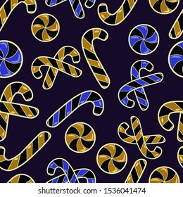 Patterned vector illustration of Christmas sweets