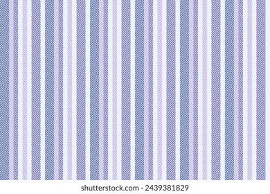 Patterned vertical lines pattern, coloured fabric vector background. Path textile texture seamless stripe in white and indigo colors.