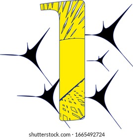 Patterned yellow number 1 Logo Design template 
