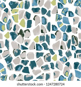 Patterno terrazzo-style. Geometric abstract shapes. Vector hand drawn seamless pattern colloring, eps 10