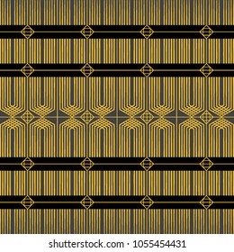 Patterns art deco black gold seamless