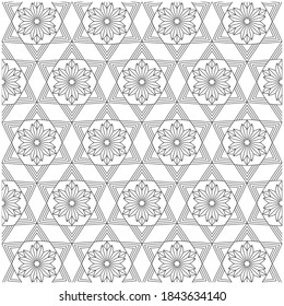 Patrones ilustración en blanco y negro para colorear