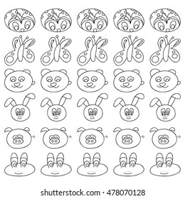 Patterns in black and white.  Page for coloring book